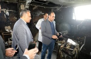 محافظ الشرقية يتفقد مستشفى القنايات بعد الحريق 