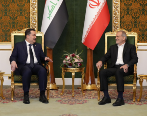 رئيس مجلس الوزراء السيد محمد شياع السوداني يجتمع بالرئيس الإيراني السيد مسعود بزشكيان في قصر سعد آباد بطهران_اليوم