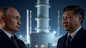 روسيا والصين تدعمان إيران في مواجهة العقوبات الغربية.. صورة تعبيرة بواسطة الذكاء الاصطناعي