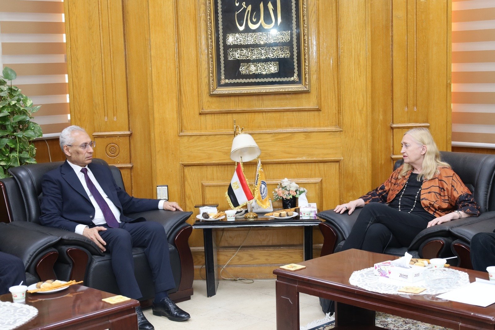 جانب من اللقاء بجامعة المنيا